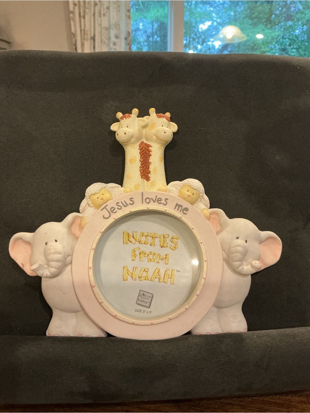 Russ Nests From Noah Baby Picture Frame Jesus Loves Me Giraffe Elephant Lambs